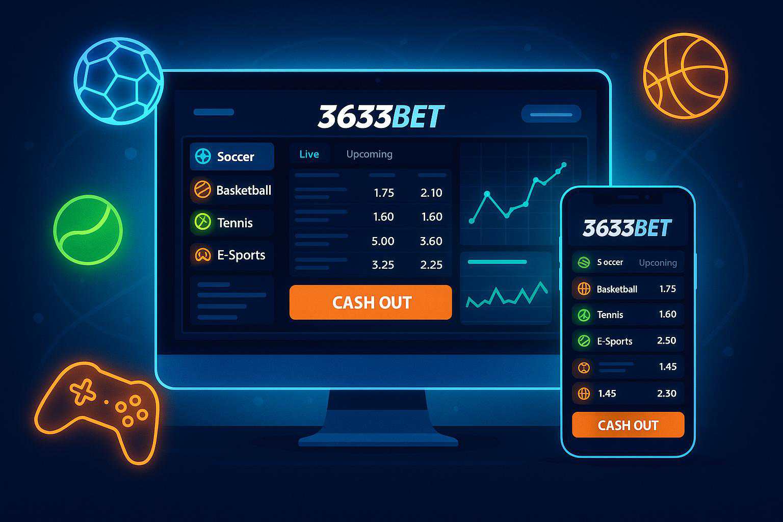 Aposte em apostas esportivas no cassino online 3633BET